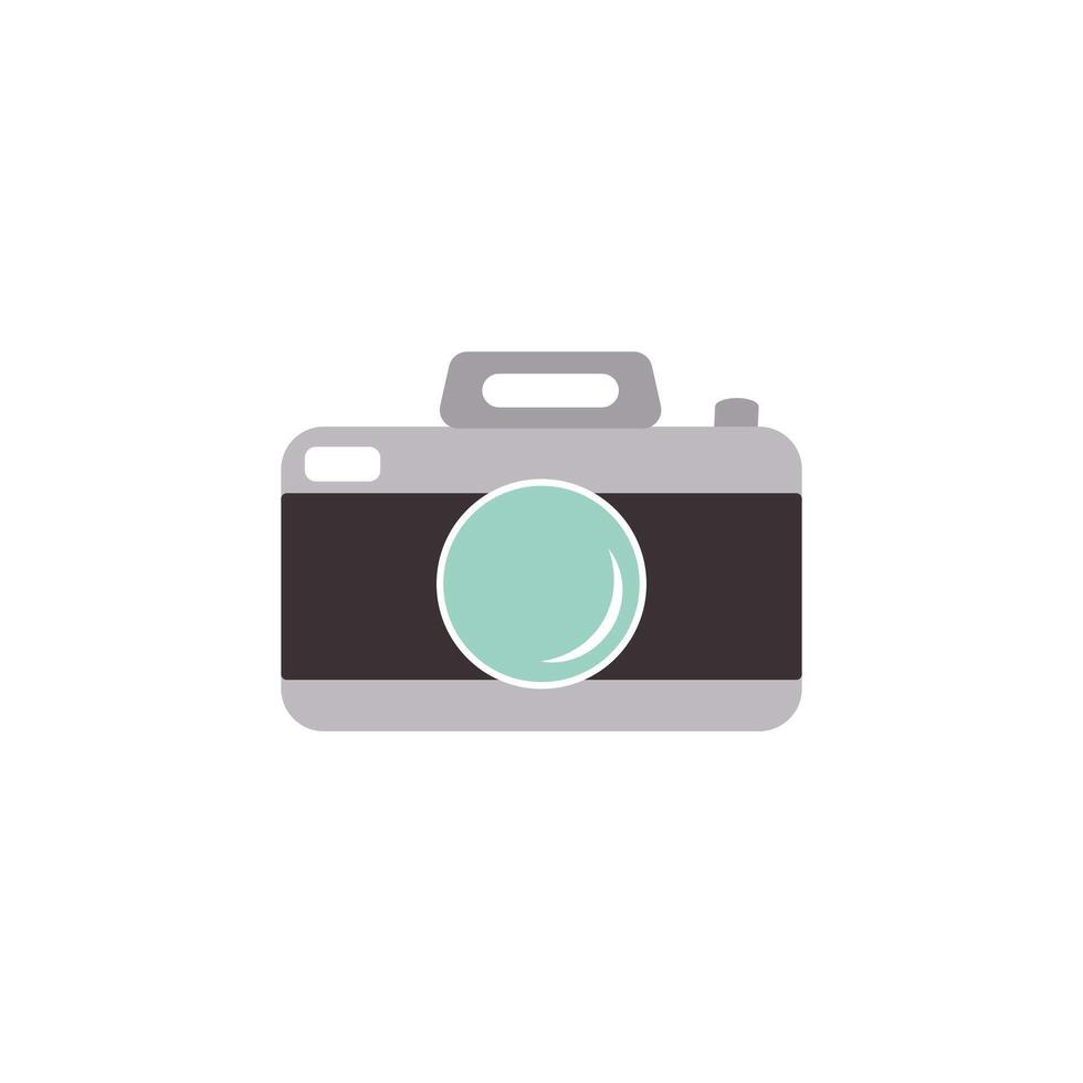 Photo camera icon isolated with white background. vector