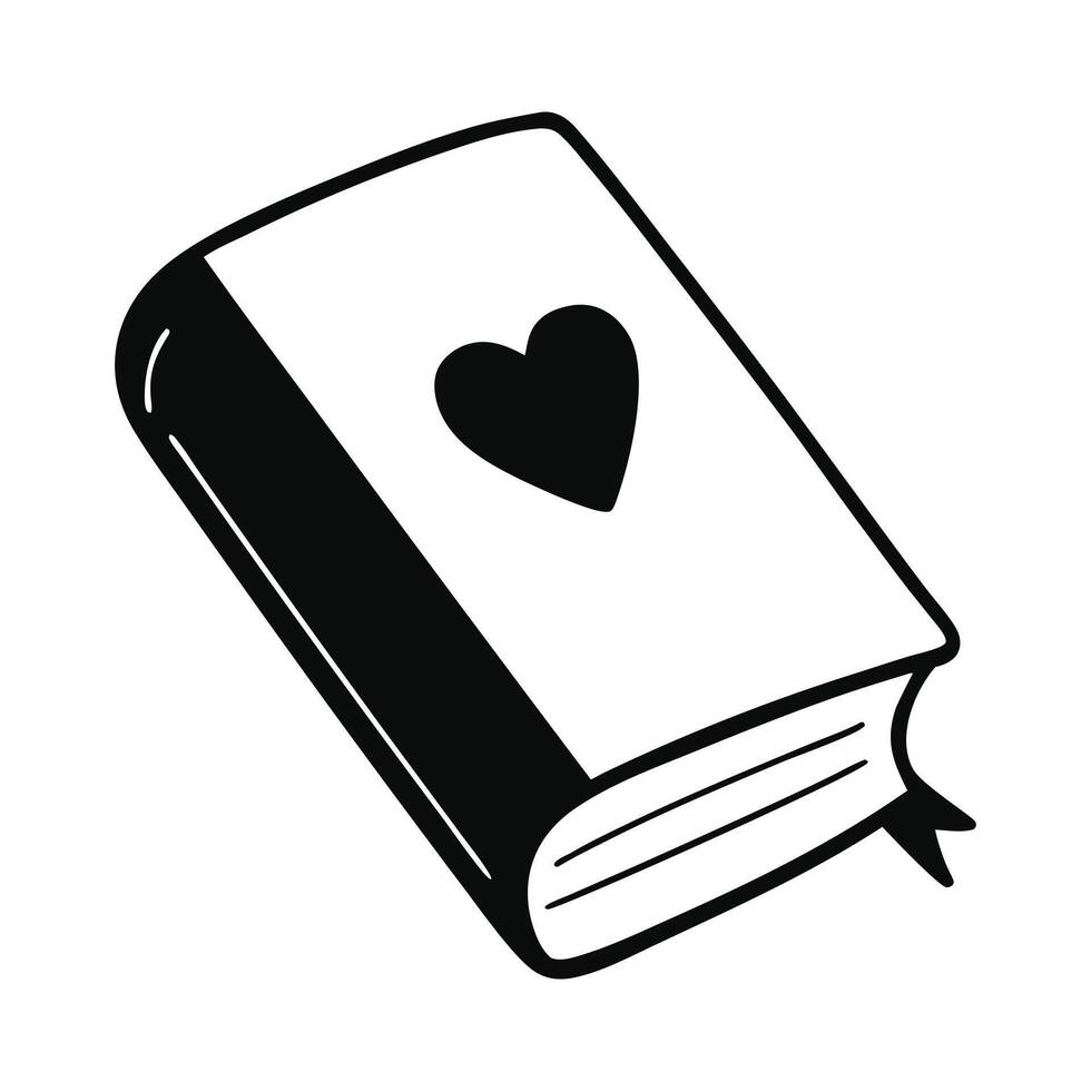 A minimalist black and white book illustration. vector