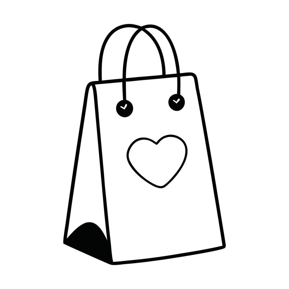 Shoppimg love bag vector