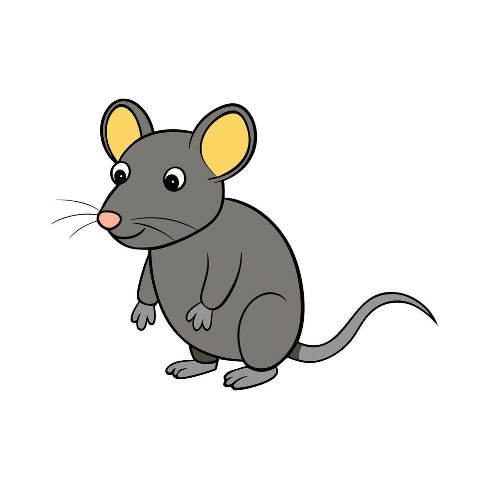 Cute rat with white background. vector