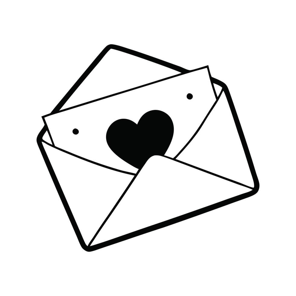 Open envelope on a white background. vector