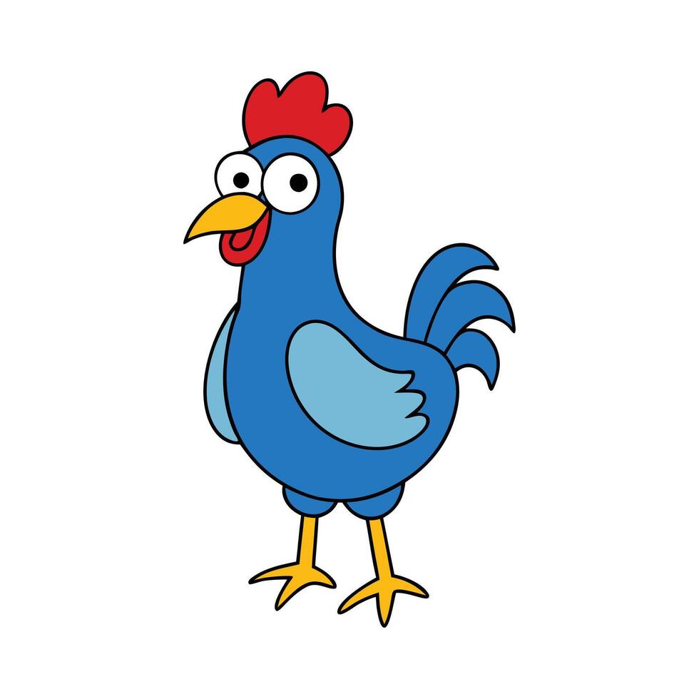 Cute hen with white background. vector