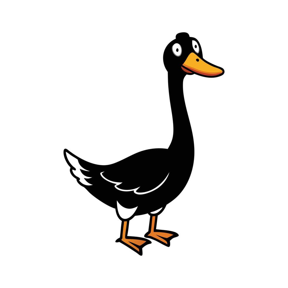 Cute goose with white background. vector