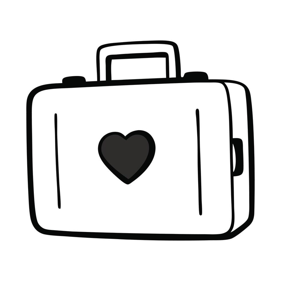 A black silhouette suitcase. vector