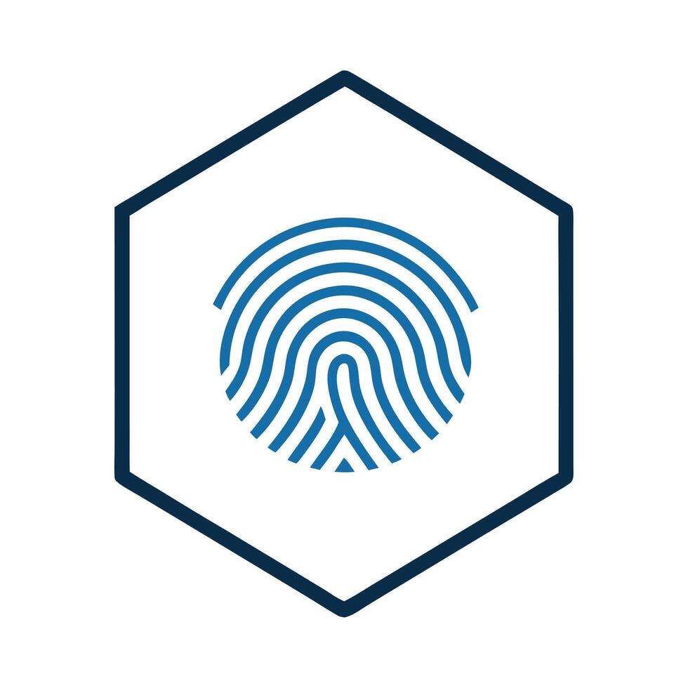 A silhouette fingerprint on a white background. vector