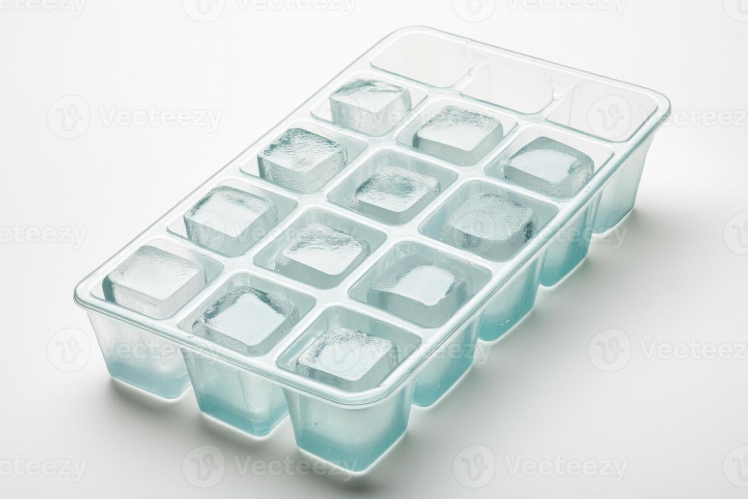 High quality ice cube tray on a clean white background showcasing sharp details and realistic lighting photo