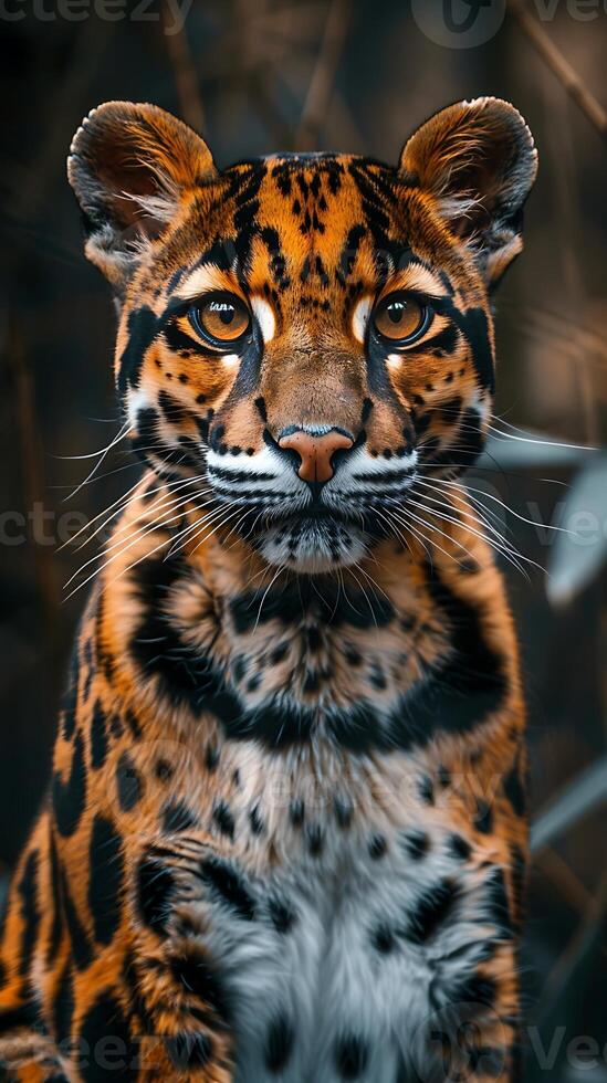 A close up of a leopard in the wild photo