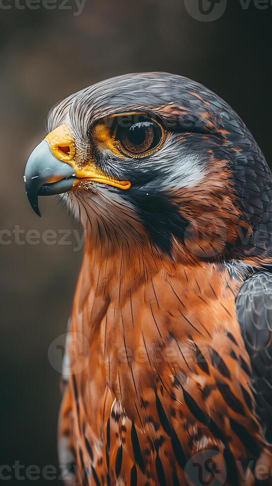 A close up of a bird with a large head photo