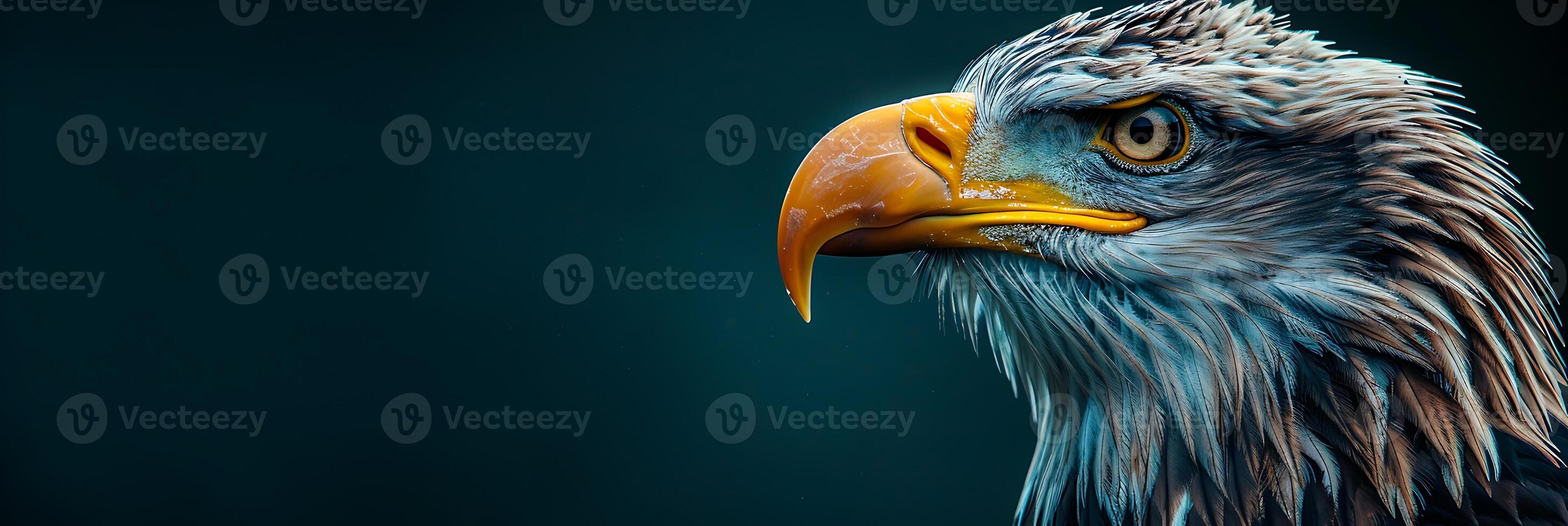 A close up of an eagle's head photo