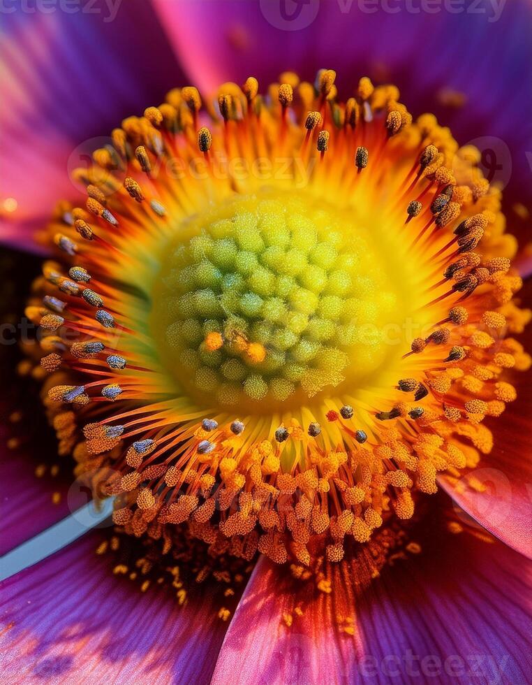 Close-up View of Vibrant Flower With Intricate Petal Details and Striking Color Patterns in a Natural Setting photo
