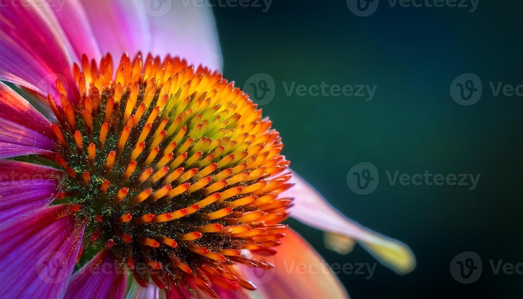 Vibrant Close-Up of a Colorful Flower Revealing Intricate Details and Textures in a Natural Setting During Daytime photo