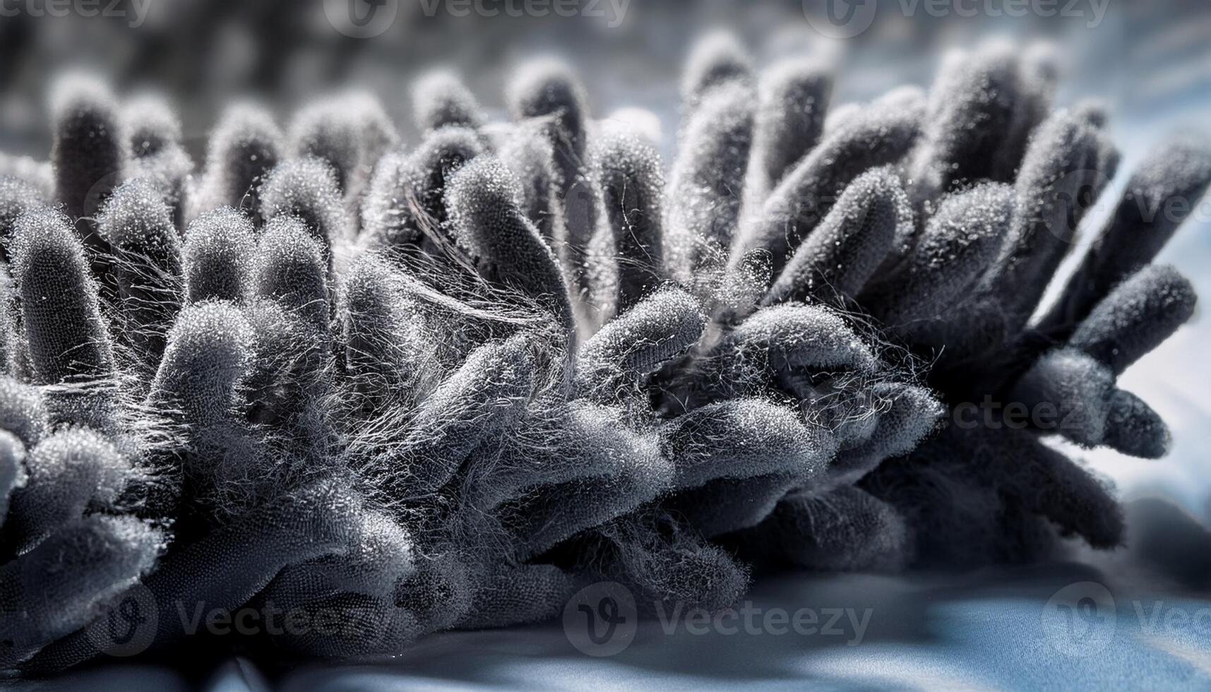 Dust and Lint Accumulation on a Dark Surface With Soft Texture Observed in a Close-Up Shot photo