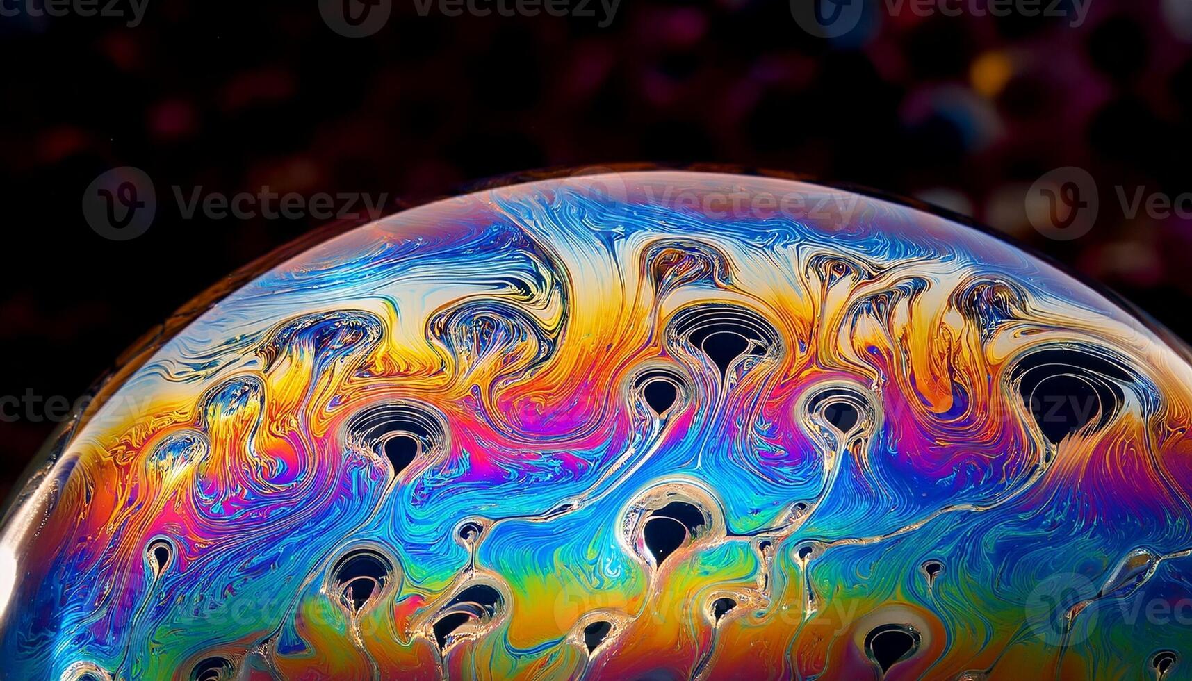 Colorful Bubble Reflecting Vibrant Patterns With an Abstract Backdrop in Bright Lighting photo