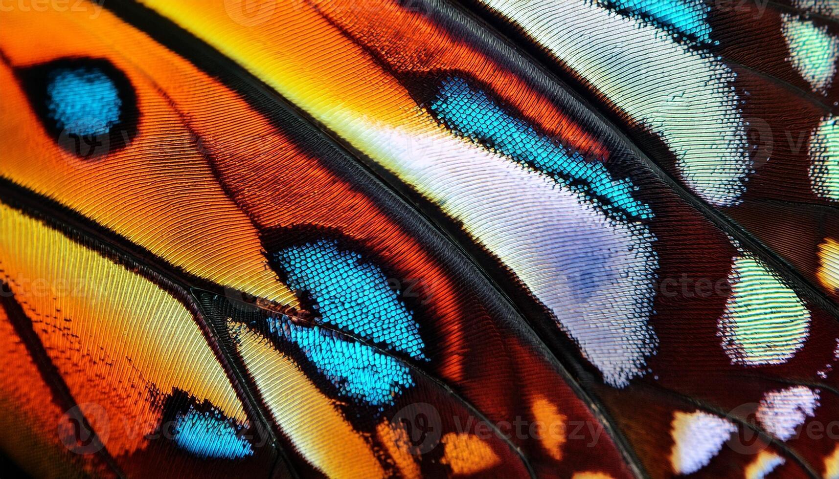 Vibrant Colors of Butterfly Wings Showcasing Intricate Patterns in Natural Sunlight photo