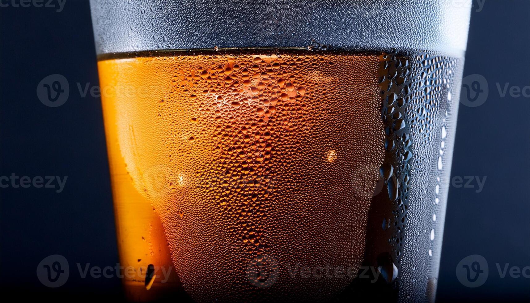 Refreshing Beverage Served in a Chilled Glass With Condensation Highlighting Its Cold Temperature photo