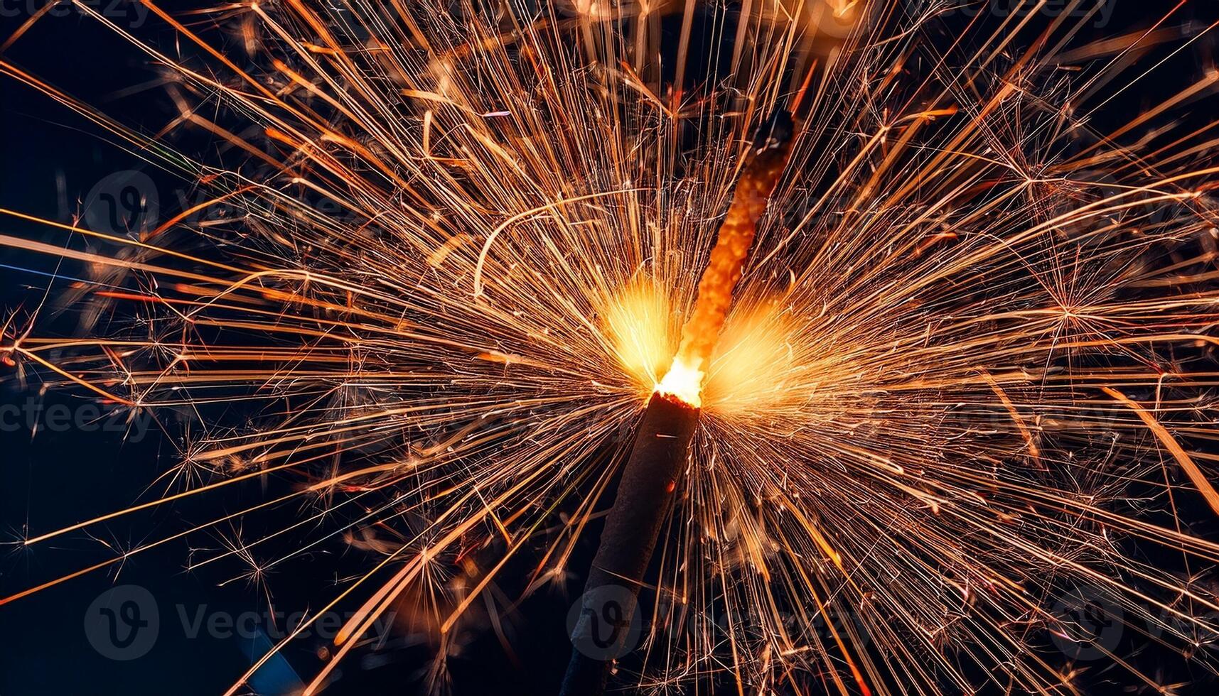 Sparkler Ignites to Create a Dazzling Display of Light During Festive Celebrations at Night photo