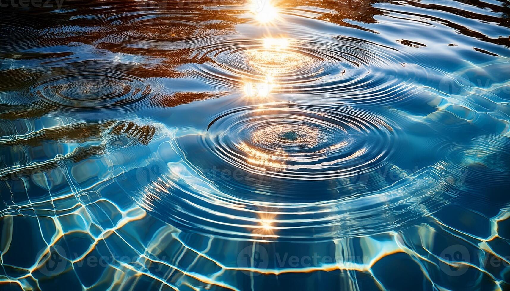 Ripples in Clear Water Reflecting Sunlight During a Serene Afternoon at a Tranquil Lake photo