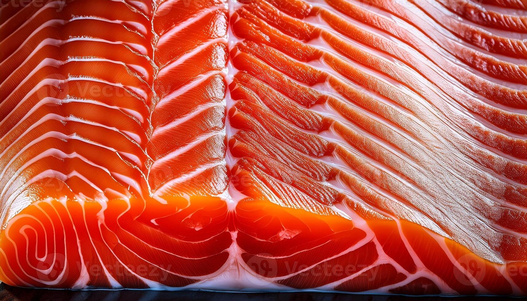 Freshly Sliced Salmon Showcasing Vibrant Colors and Intricate Patterns at a Sushi Preparation Station During a Culinary Event photo