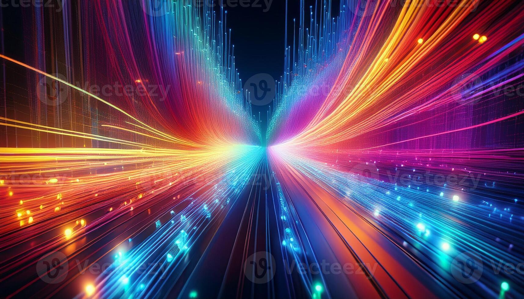 Vibrant Light Trails Create a Mesmerizing Tunnel Effect at Night With Vivid Colors and Dynamic Energy photo