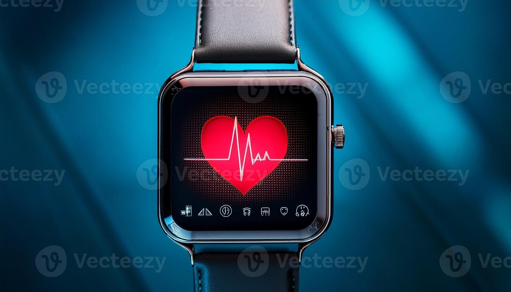 Smartwatch Displays Heart Rate Data With Vibrant Colors in a Modern Setting photo