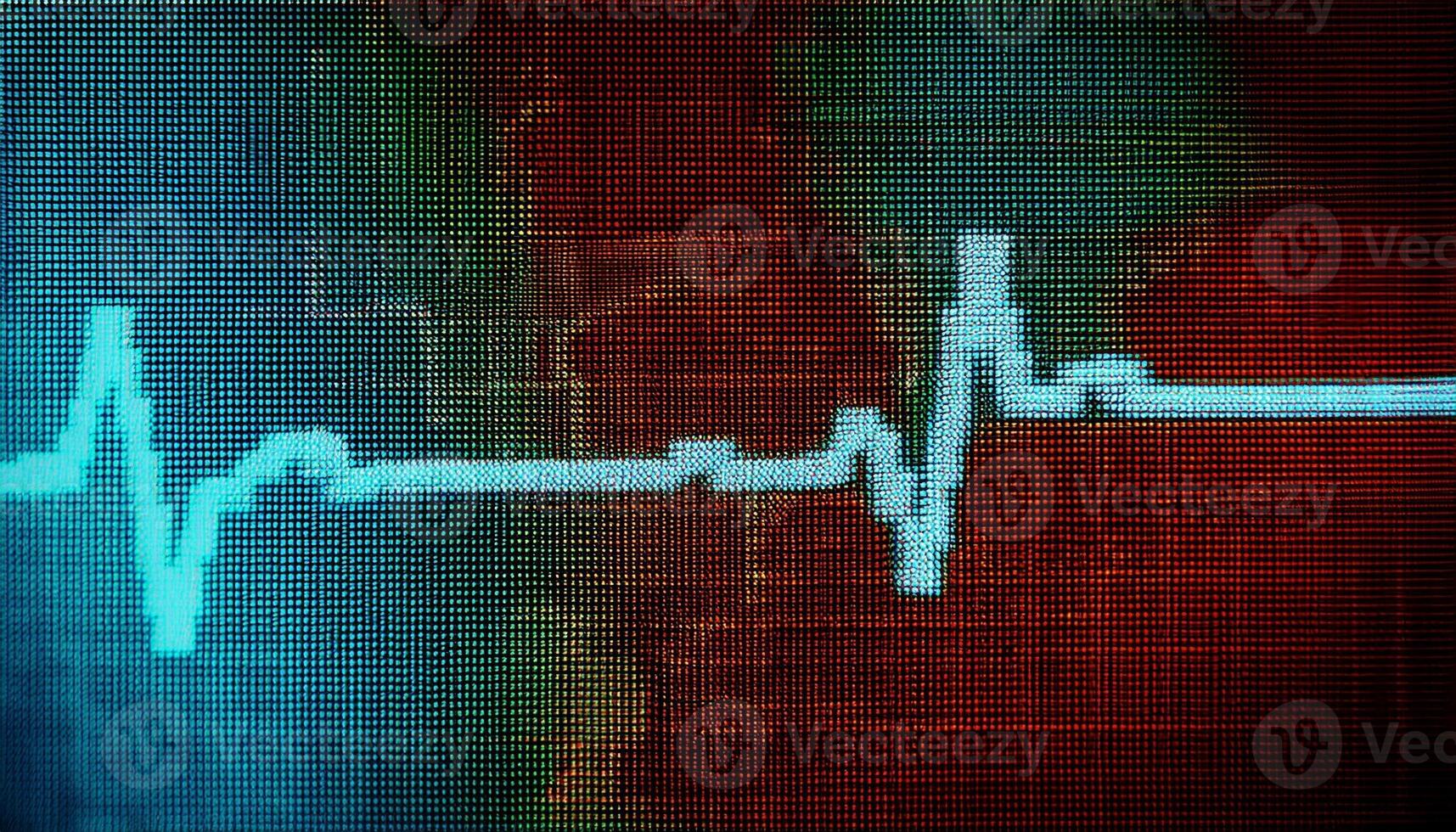 Heartbeat Graphic Displayed on a Digital Screen With Vibrant Colors Indicating Health Data Trends and Monitoring Changes photo