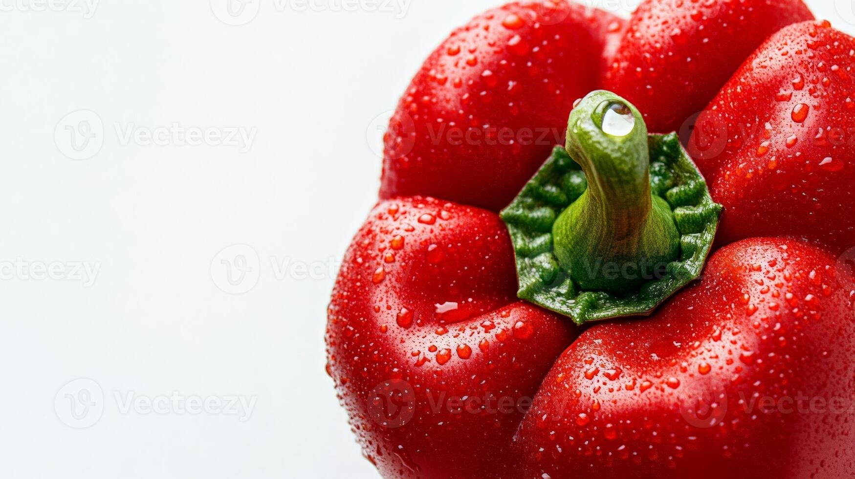 Red Bell Pepper with Water Drops photo