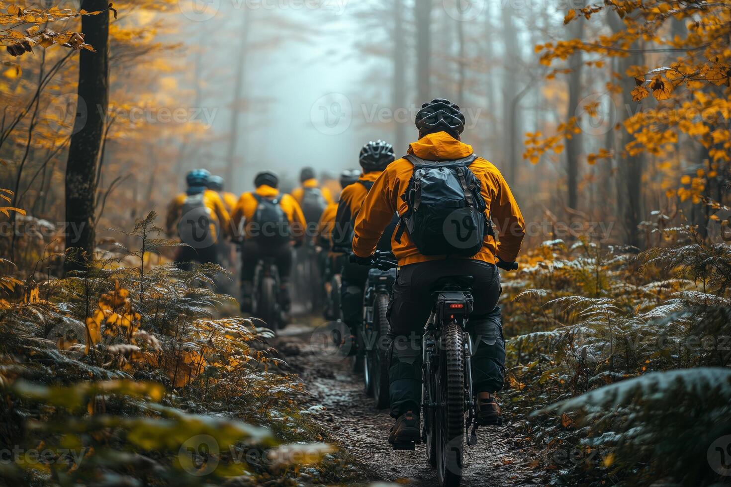A physically challenged cyclist overcomes obstacles on a scenic trail, proving empowerment and agility photo