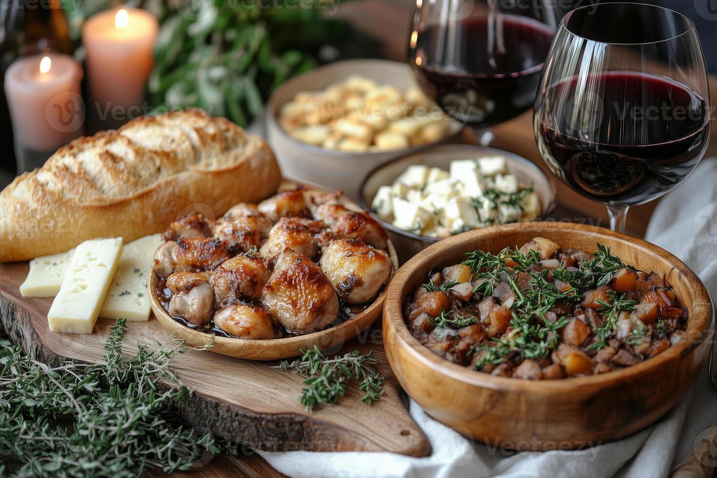 a French farmhouse dinner photo