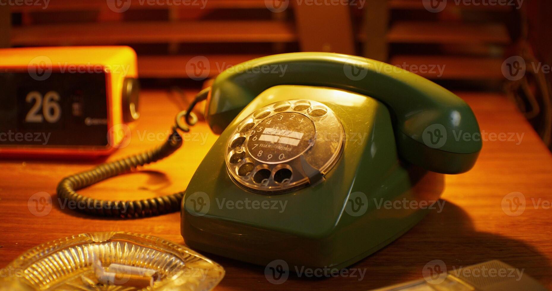 A wired phone in the office photo