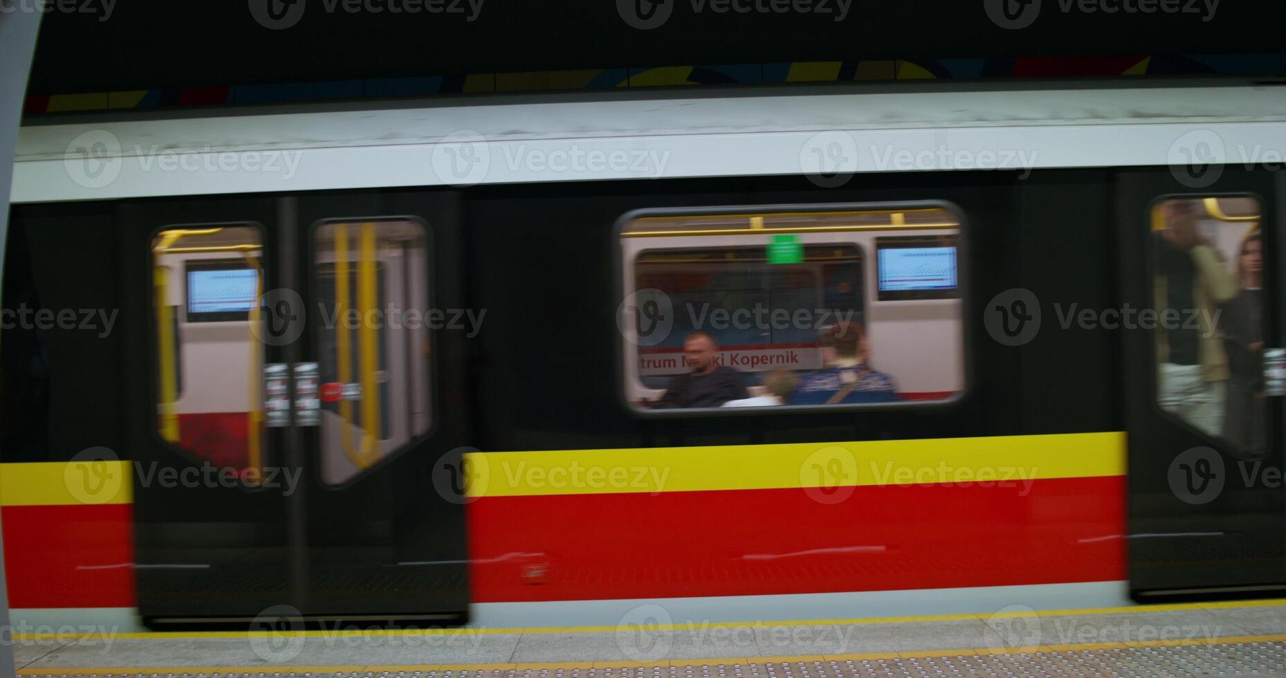 A train with people inside photo