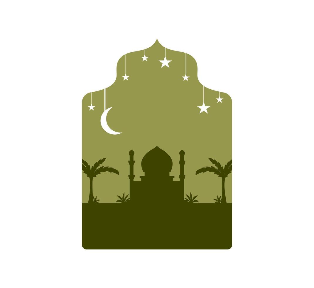 Ramadan Mosque Silhouette Art vector