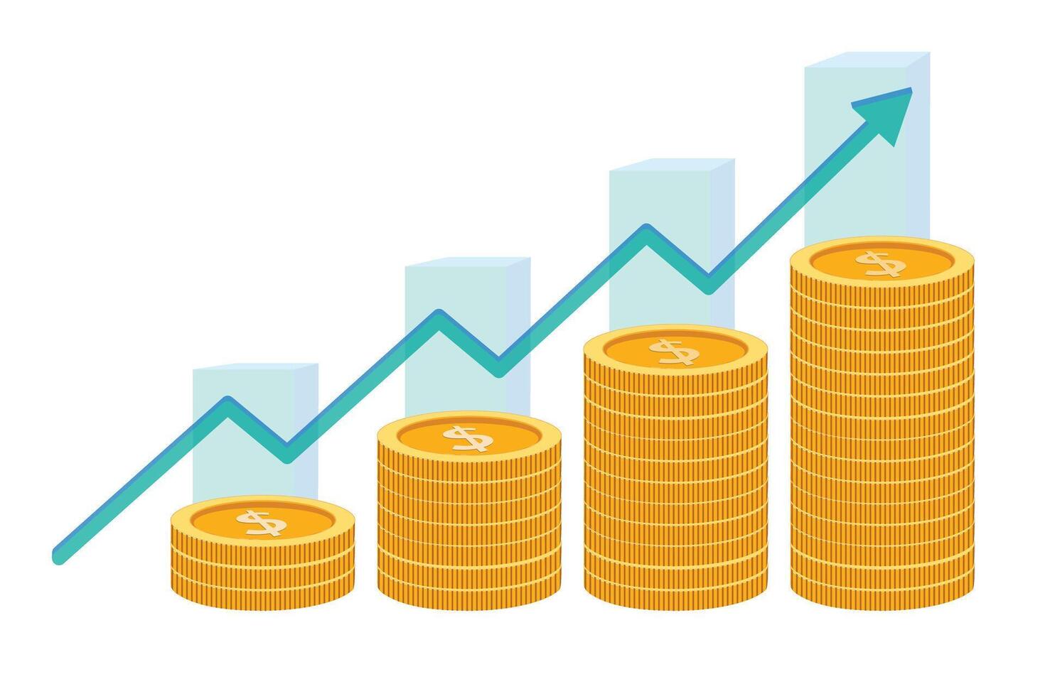 Growing Financial Success Graph, Increasing Investment a positive upward vector