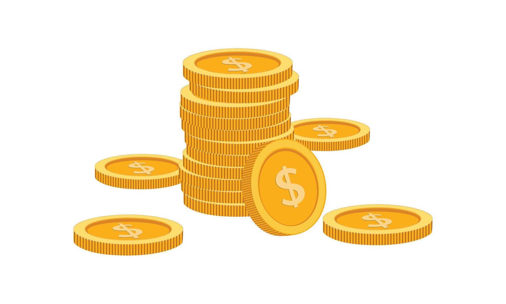 A stack of golden coins financial success vector