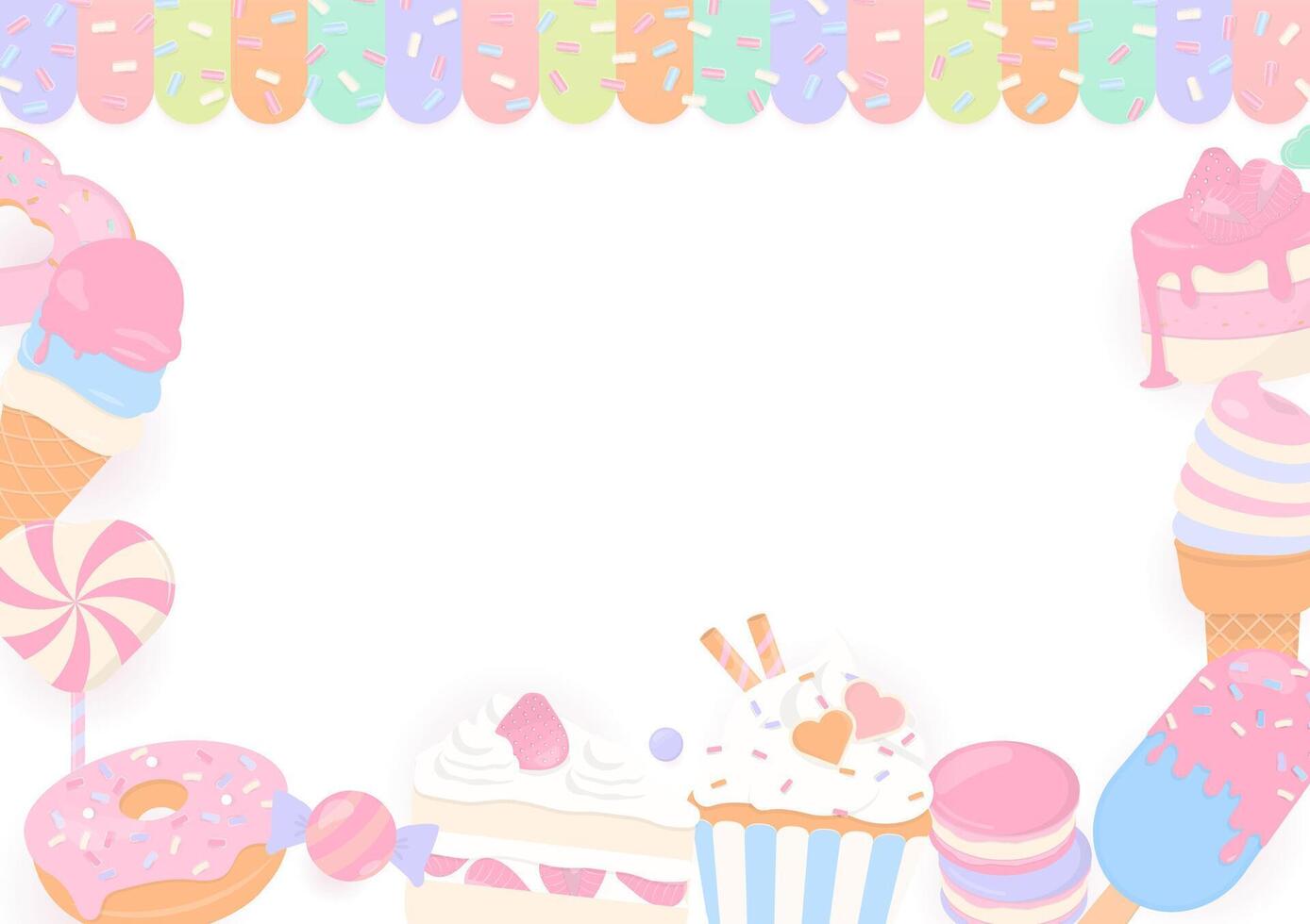 Colorful bakery frame background vector