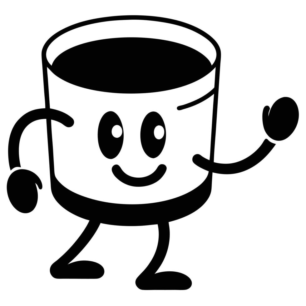 Retro-Style Rubber Hose Animation Classic Anthropomorphic Cartoon Character vector