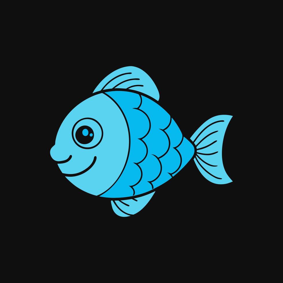 Modern 3d fish icon logo design template vector