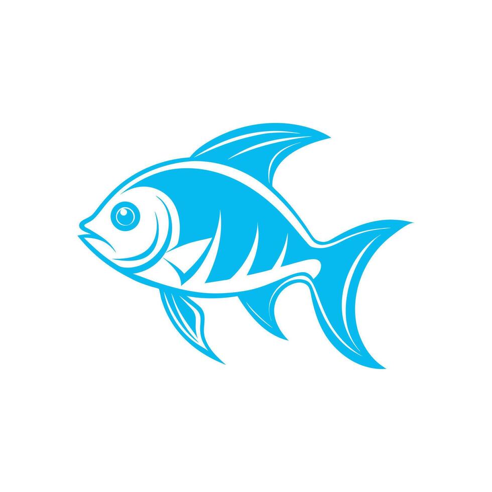 Fish silhouette logo design template vector