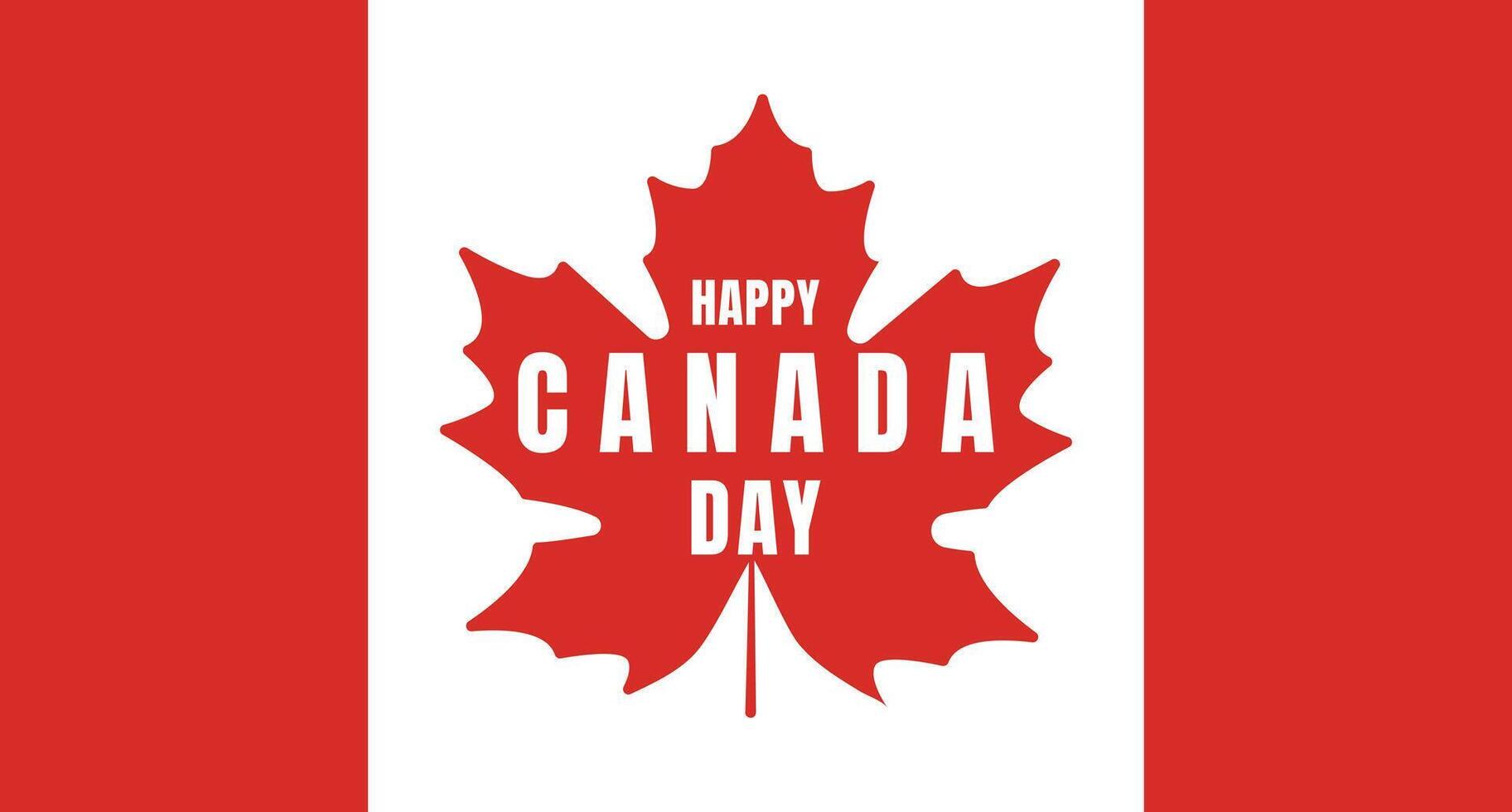 happy Canada Day flat minimalistic illustration. vector