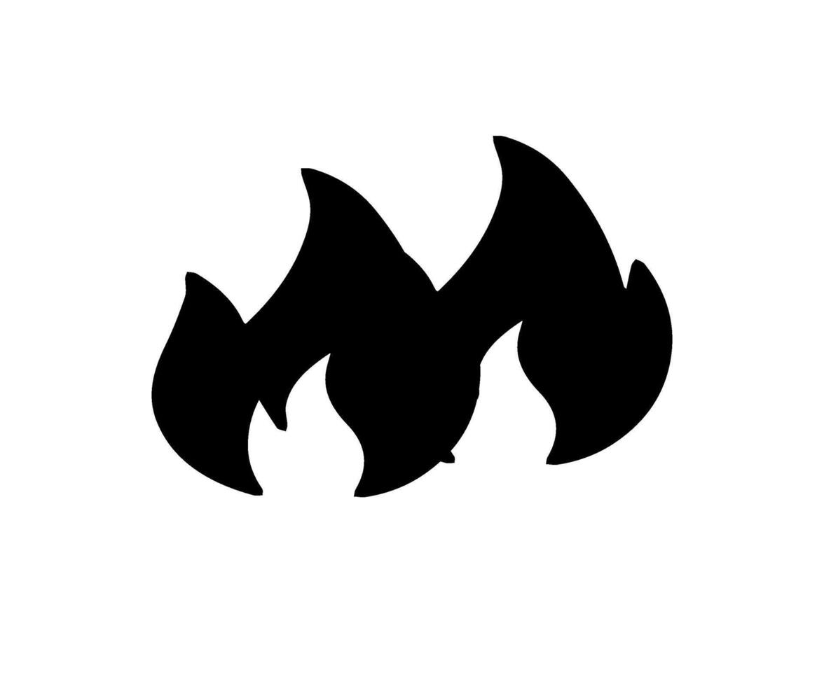 a black and white icon of two fire flames vector