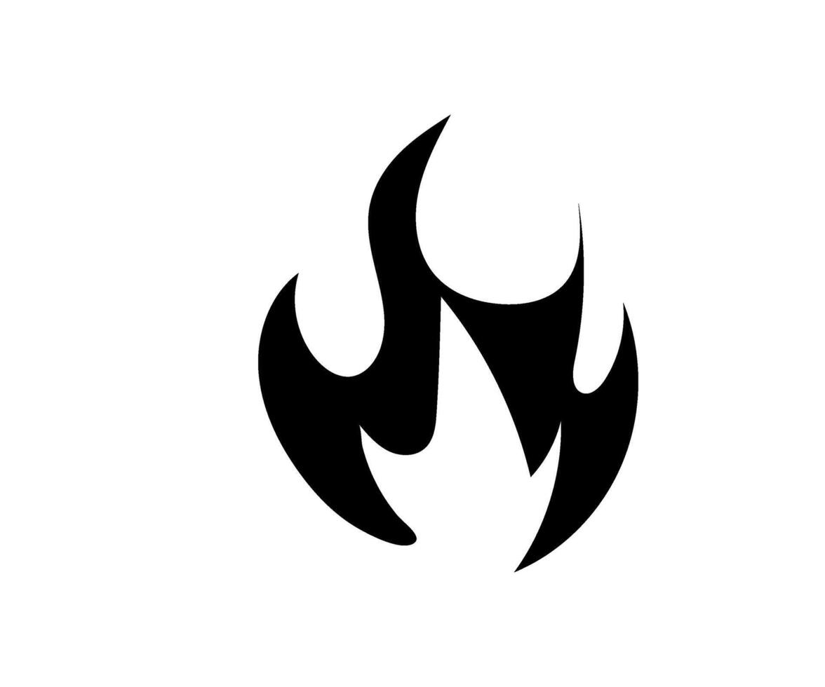 a fire icon on black white vector