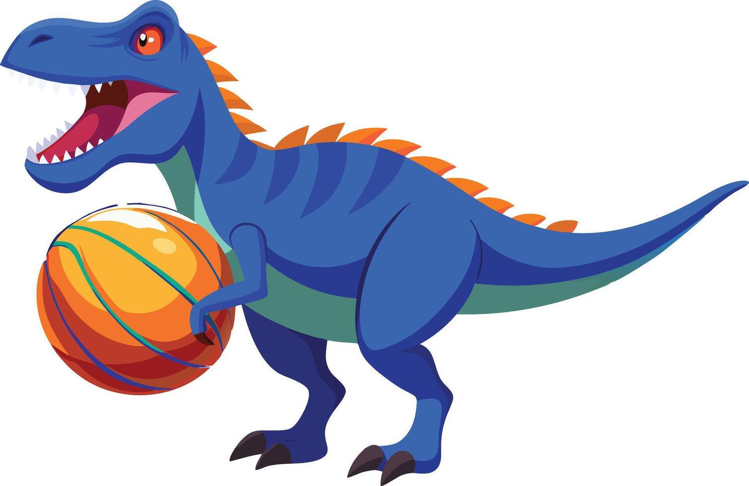 A drawing of Tyrannosaurus rex basketball vector