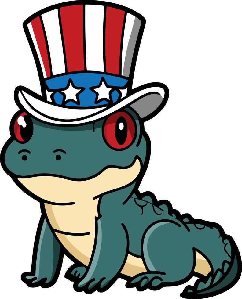 American Crocodile in Patriotic vector