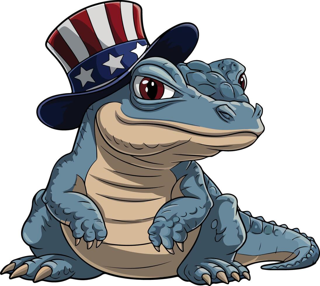 American alligator clipart vector