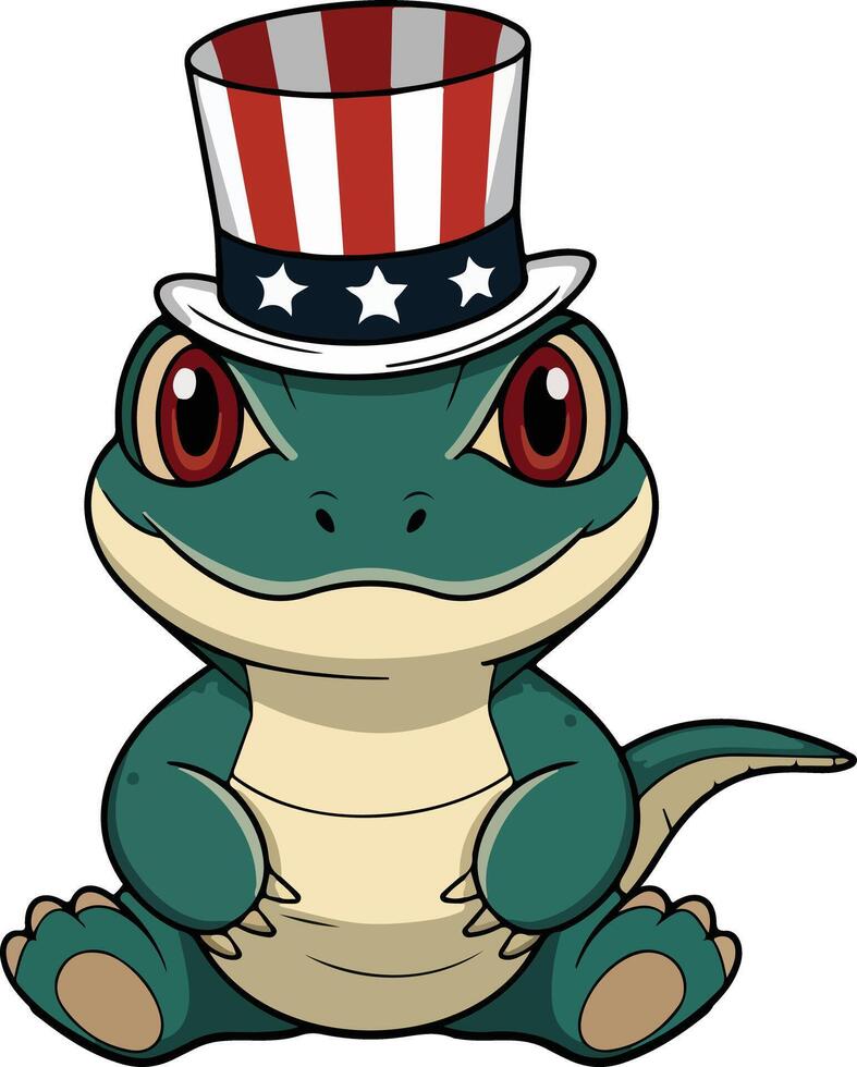 Patriotic Alligator Clipart vector