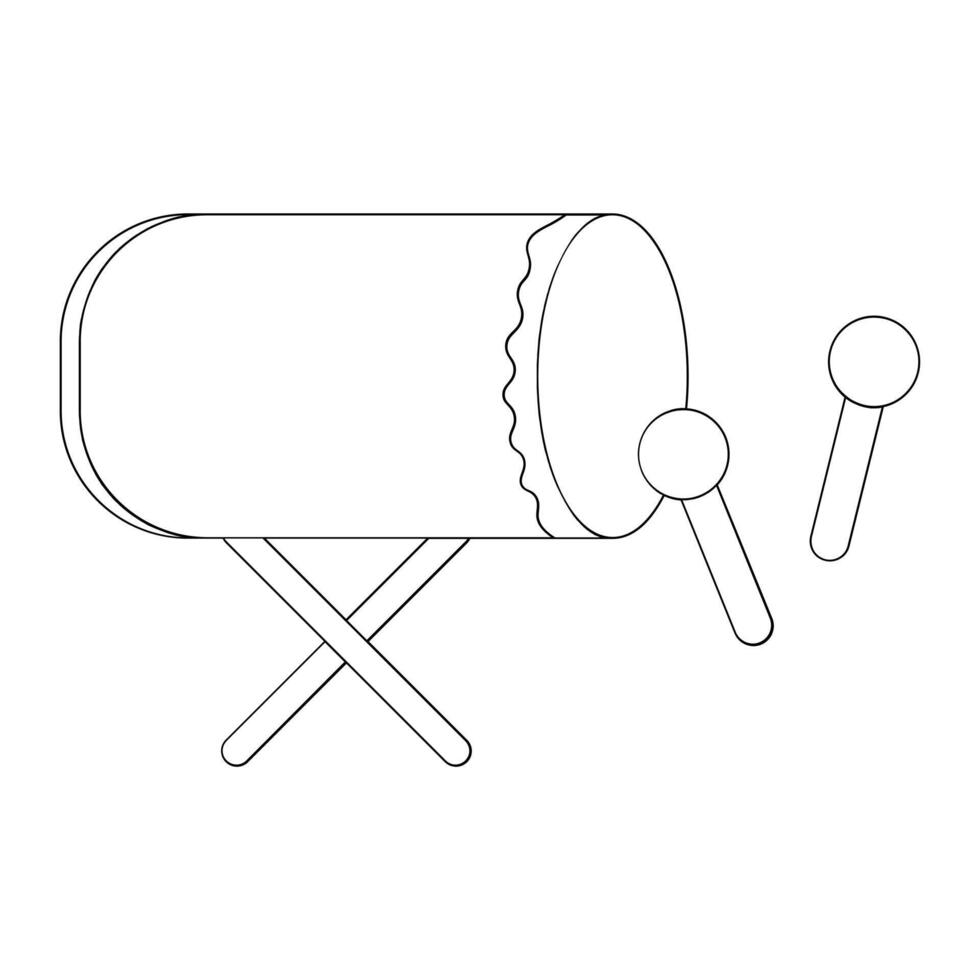 islamic ramadhan drum outline illustration vector