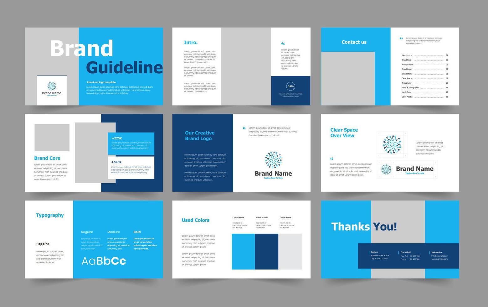 brand guidelines presentation brand guideline slide vector