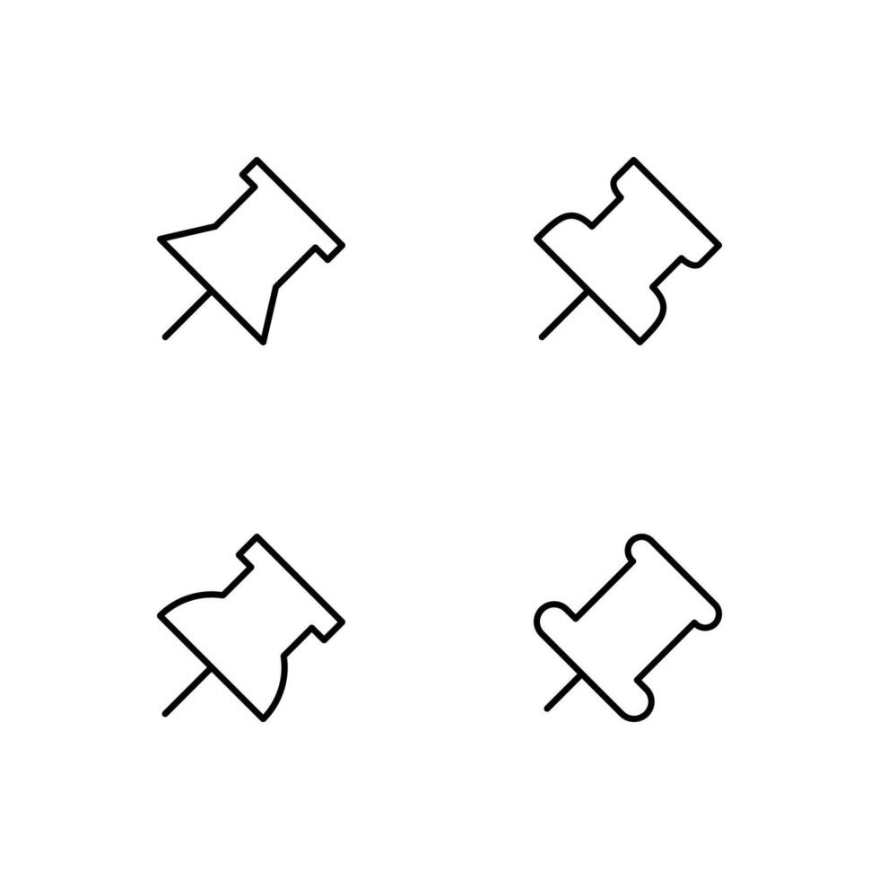 Pushpin icon set. Push pins icon set. vector