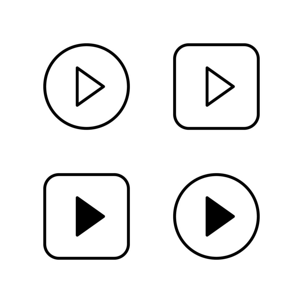 Play button icon. Play Icon set. Play button icon. vector