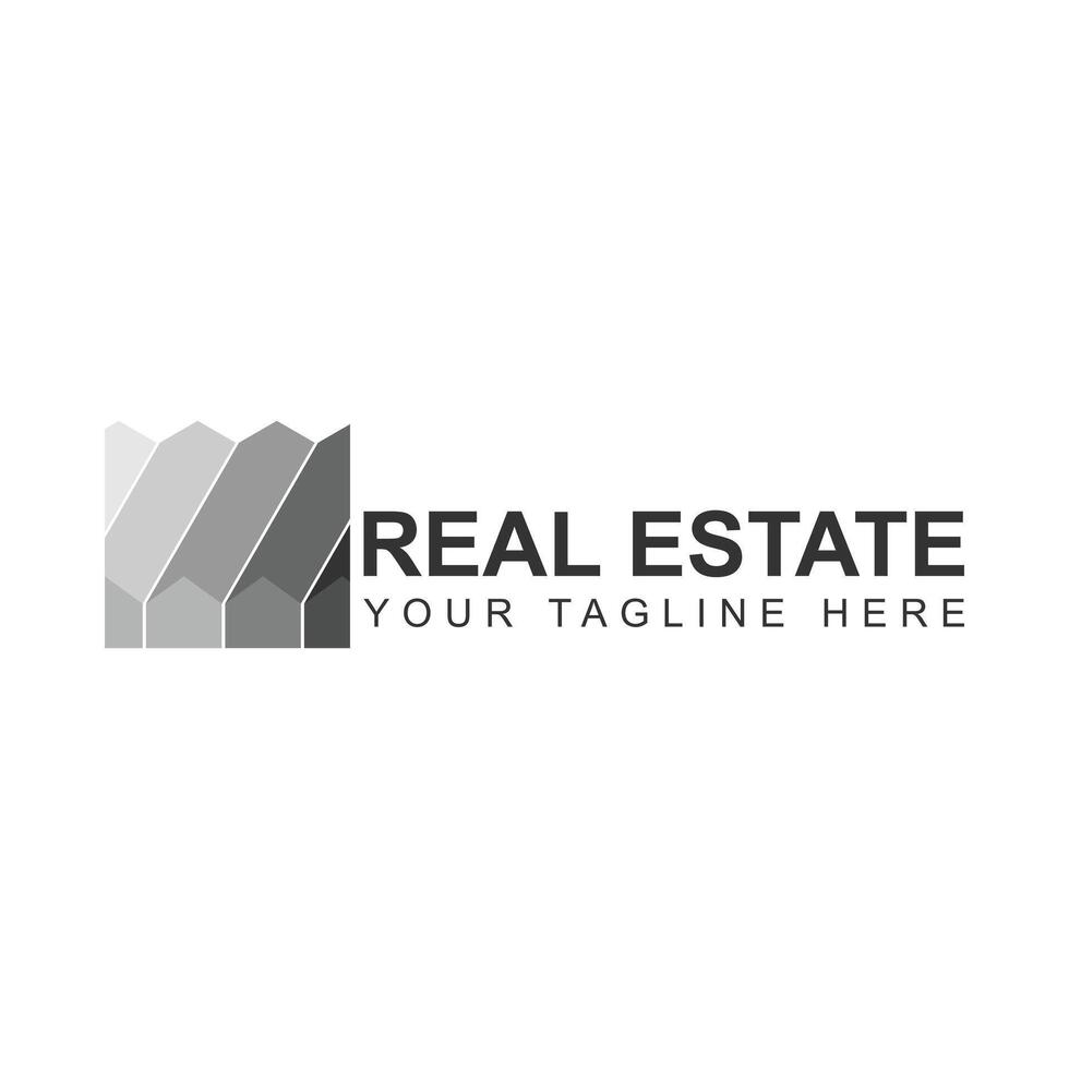 real estate logo design for building or residence with creative illustration vector