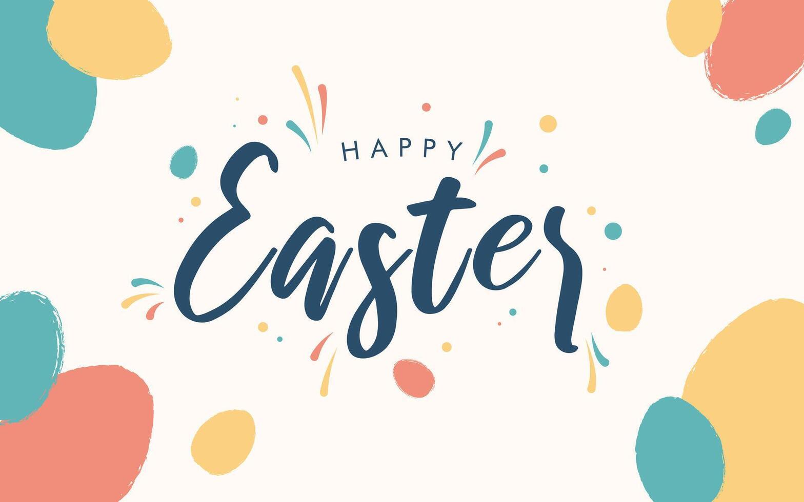Happy Easter Eggs. Modern style design, pastel colors for greeting card, poster, banner template vector